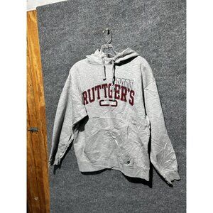 J-America Hoodie Mens Medium Gray Ruttger's Bay Lake MN Graphic Sweatshirt